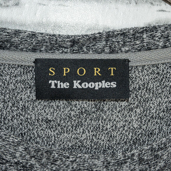 The Kooples Sweet Fleece sleeve snap buttons Sweatshirt gray size 3 - Picture 2 of 8